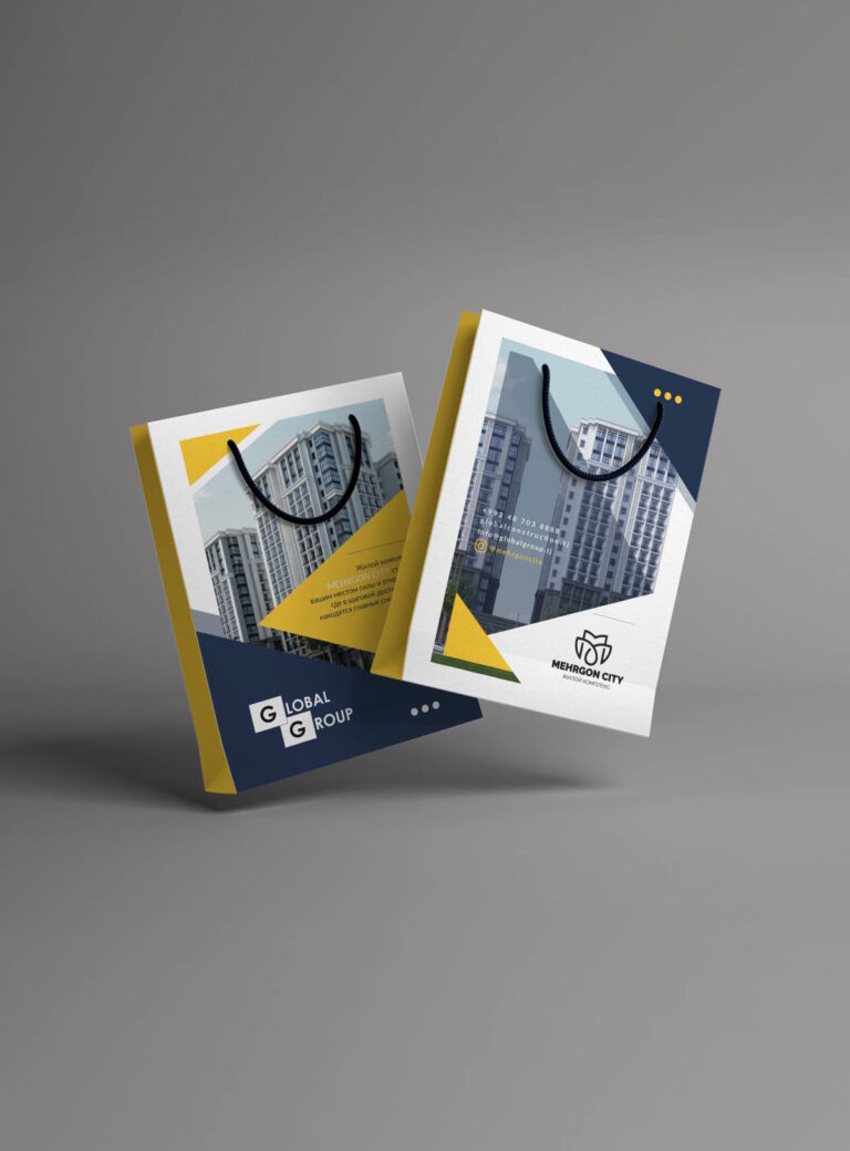 Разработка дизайна фирменного бумажного пакета - ЖК Mehrgon City